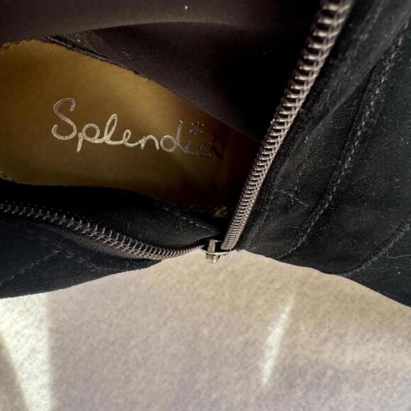 Splendid Over the Knee Suede Leather Boots Black Size 10 - Picture 6 of 11